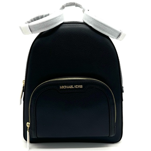 Michael Kors Medium Jaycee Backpack Black/Gold - Picture 1 of 12